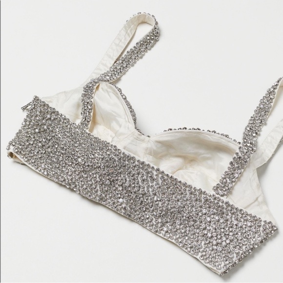 NWT H&M Moschino Rhinestone Bralette size 0 - Picture 8 of 8